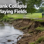riverbank collapse iford playing fields